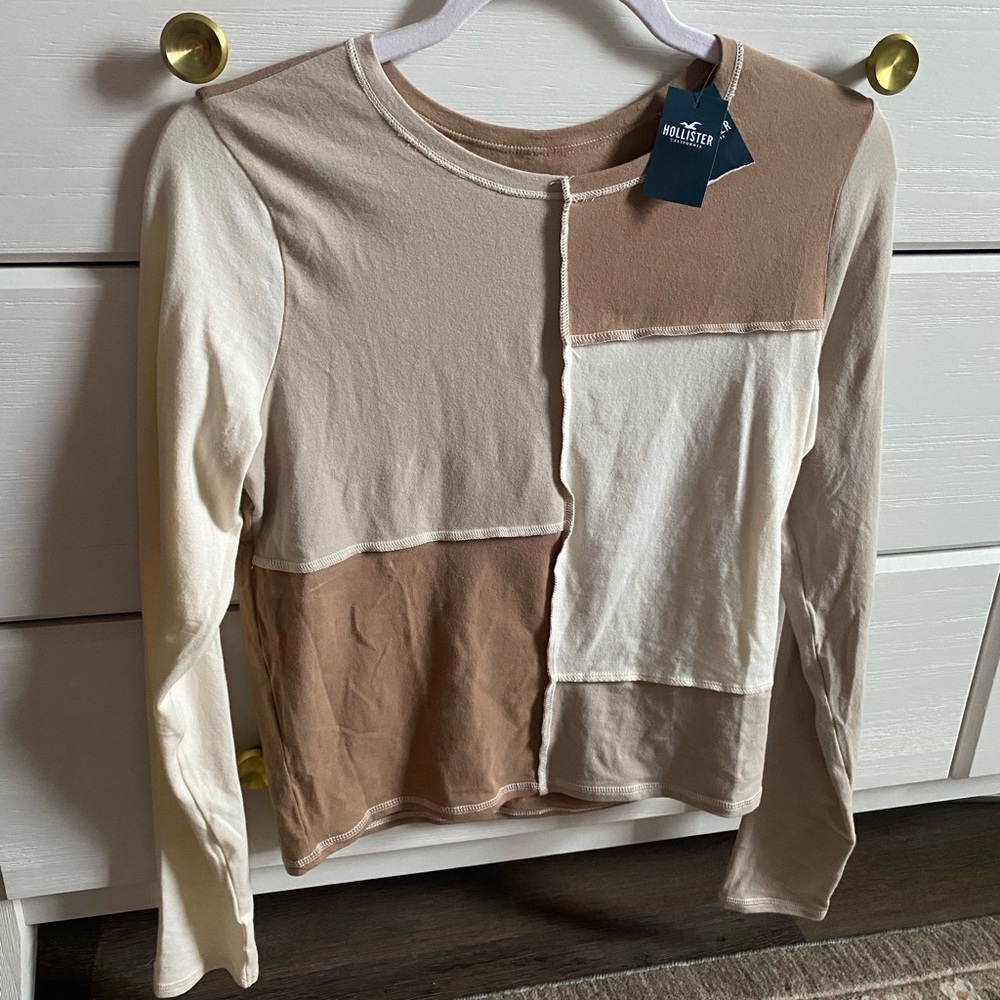 Hollister NWT color block baby tee long sleeve shirt